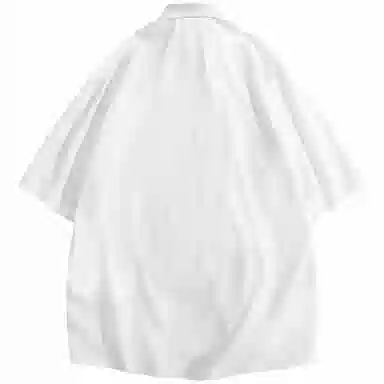 快鱼 韩版简约百搭潮流宽松时尚撞色休闲短袖翻领衬衫 男女同款