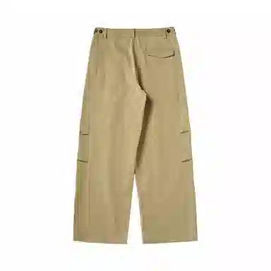 膨胀潮牌 弹力褶皱阔腿宽松纯色复古舒适百搭休闲裤 男女同款