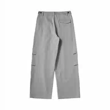 膨胀潮牌 弹力褶皱阔腿宽松纯色复古舒适百搭休闲裤 男女同款