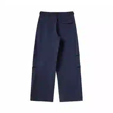 膨胀潮牌 弹力褶皱阔腿宽松纯色复古舒适百搭休闲裤 男女同款