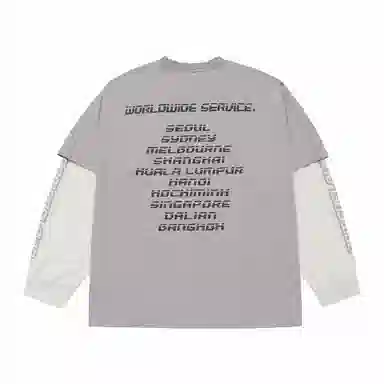 acme de la vie ADLV FW24 Back Logo Crewneck Long Sleeve Tee Gray