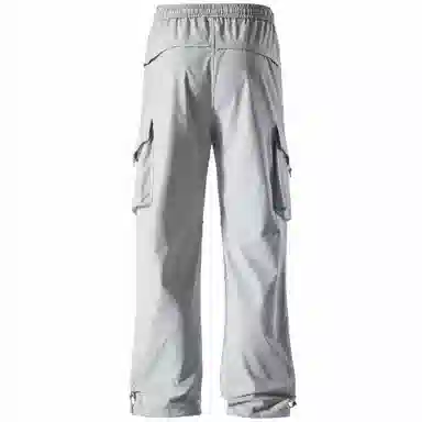 稻草人 美式高街潮流复古系带无性别主义凉感速干亲肤舒适防紫外线高级感纯色简约时尚大口袋通勤户外耐磨机能休闲工装裤 男女同款