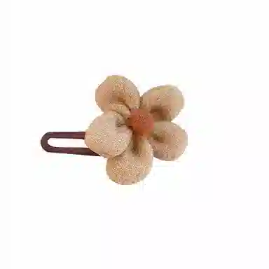 蒙妮 针织毛绒花朵 布料 抓夹发夹 男女同款情侣款