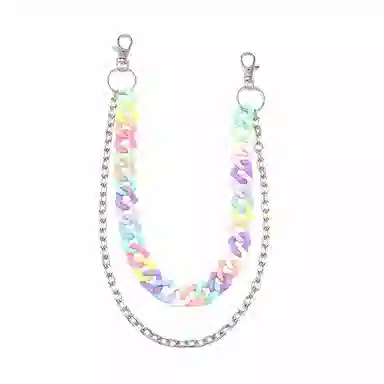 浪莎 百搭糖果色双层高街复古彩色配饰 礼盒装 亚克力 裤链 女款