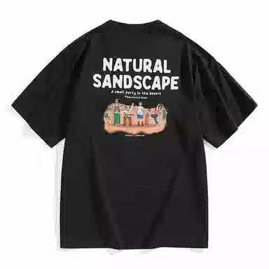 PEACEBIRD MEN Summer Artist Series Colorblock Back Print T-Shirt