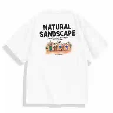 PEACEBIRD MEN Summer Artist Series Colorblock Back Print T-Shirt