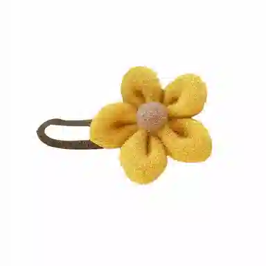 蒙妮 针织毛绒花朵 布料 抓夹发夹 男女同款情侣款