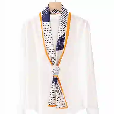 上海故事 春秋韩版潮流气质窄边文艺风西装出行 聚酯纤维 丝巾 女款