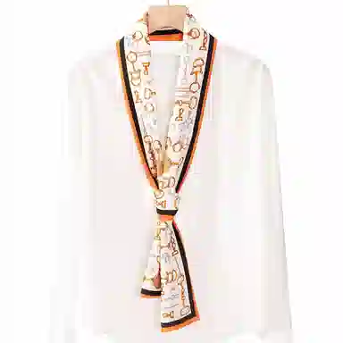 上海故事 春秋韩版潮流气质窄边文艺风西装出行 聚酯纤维 丝巾 女款