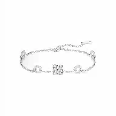 饰伴 小众精致罗马数字镶锆一对 小蛮腰轻奢气质百搭高级风叠戴好运镯子 合金 手镯 女款