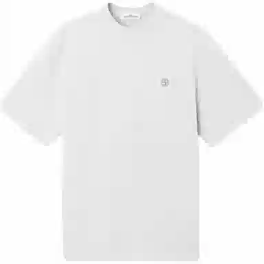 Stone Island Patch Crew Neck T-Shirt Gray White