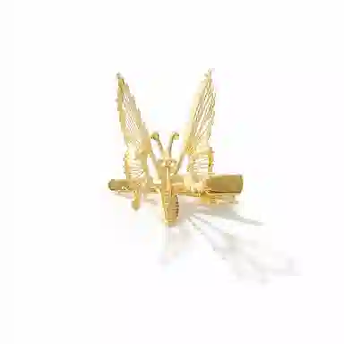 如花梦 古装蝴蝶颤枝日常发饰韩式边夹汉服森系头饰弹簧 合金 发夹 女款