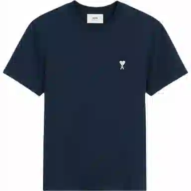 AMIPARIS Solid Crew Neck T-Shirt Blue