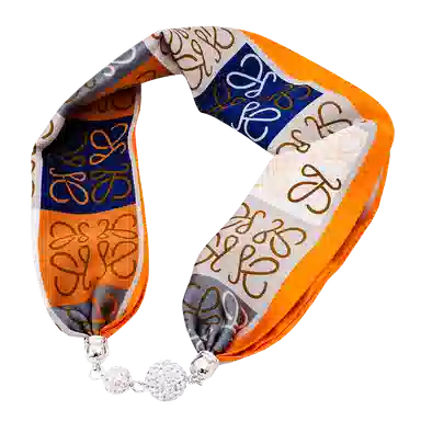 上海故事 百搭时尚磁扣气质多用吊坠锁骨链小领巾  丝巾 女款