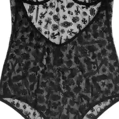 Chrome Hearts FW24 Lace Embroidered Jumpsuit Black