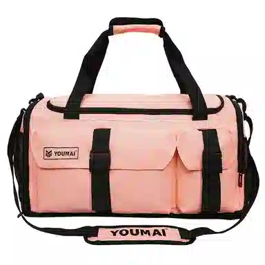 德力熊 大容量训练包多功能干湿分离 牛津布 健身包 男女同款情侣款 黑色\粉色\灰色\酒红色\黄色\紫色\青绿色\桔色