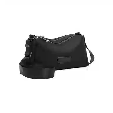 老人头 通勤时尚休闲百搭简约潮流 织物 单肩斜挎包 常规 女款 黑色