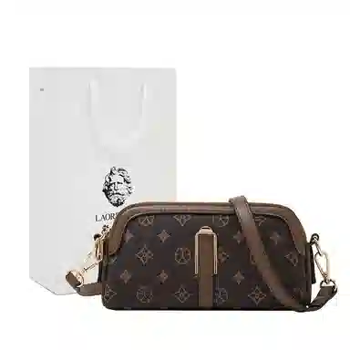 老人头 小众复古日常 合成革 手机包单肩斜挎包 女款 咖啡色