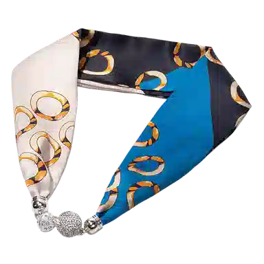 上海故事 百搭时尚磁扣气质多用吊坠锁骨链小领巾  丝巾 女款