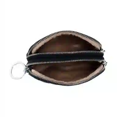 彤彤兔 菱格迷你真皮双层拉链 头层牛皮 零钱包 女款 多色