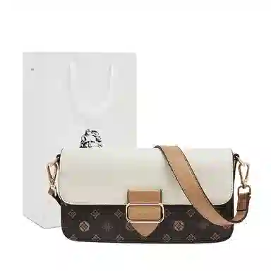 老人头 休闲百搭潮流 合成革 单肩包 女款 咖啡色