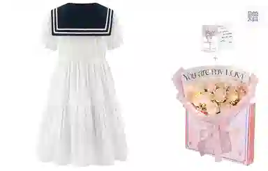 东鲸岁时记 百搭休闲简约短袖连衣裙 女款 白色