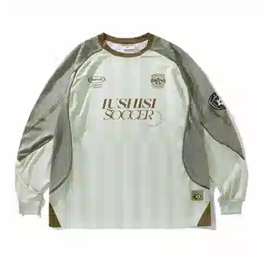 LUSHISI Football Crewneck Long Sleeve Tee