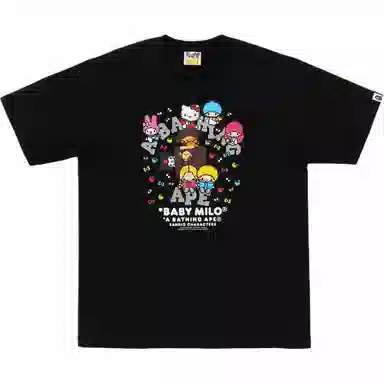 BAPE x Sanrio Black Tee