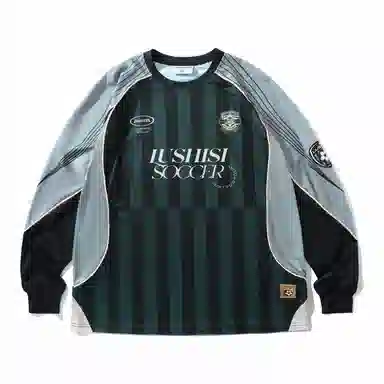 LUSHISI Football Crewneck Long Sleeve Tee