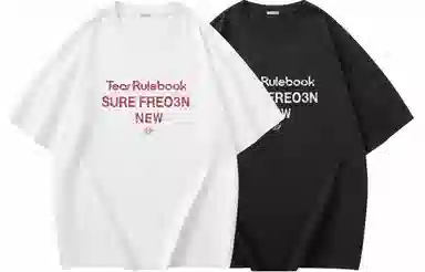 FREO3N Letter Print Crewneck T-Shirt