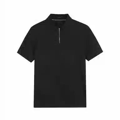 DAVID NAMAN SS24 Polo Zip Tee Black