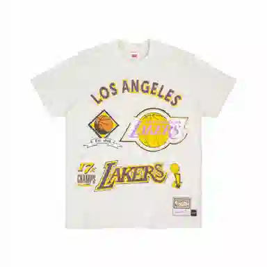Mitchell & Ness Lakers Logo T-Shirt Oatmeal