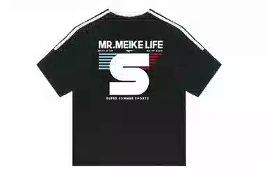 MEIKE Striped Letter Print Tee