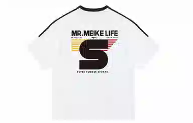 MEIKE Striped Letter Print Tee