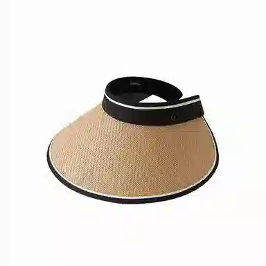 北极绒 简约户外空顶大帽檐显脸小 可调节可折叠 拉菲草 防晒帽 男女同款情侣款