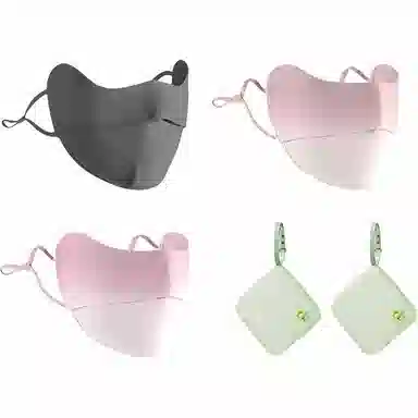 杨同学 杨同学 韩版 防紫外线 遮全脸 夏季薄款 透气冰丝 渐变腮红新 仿丝 防晒面罩 女款