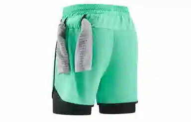 王者荣耀 鲁班七号款 美式基础款反光印花简约篮球跑步训练透气假两件紧身运动休闲短裤 男女同款