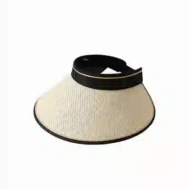 北极绒 简约户外空顶大帽檐显脸小 可调节可折叠 拉菲草 防晒帽 男女同款情侣款