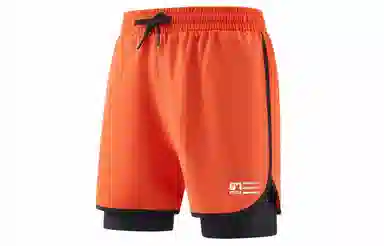 王者荣耀 鲁班七号款 美式基础款反光印花简约篮球跑步训练透气假两件紧身运动休闲短裤 男女同款