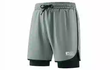 王者荣耀 鲁班七号款 美式基础款反光印花简约篮球跑步训练透气假两件紧身运动休闲短裤 男女同款