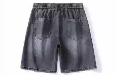 王者荣耀 标语款 复古水洗做旧破洞学生党简约中裤设计感美式高街宽松休闲日常通勤经典百搭牛仔短裤 男女同款