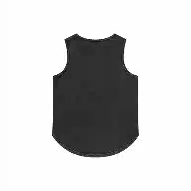 乱步 水洗做旧中长款运动健身背心 男女同款 复古黑