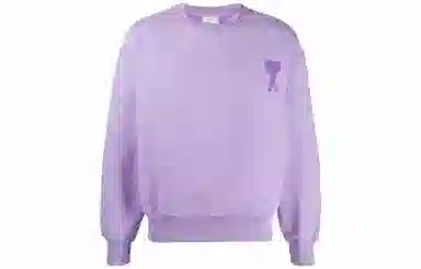 AMIPARIS Logo Embroidered Crewneck Purple