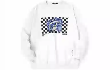 XXGOGO Blue Daisy Checkered Sweatshirt