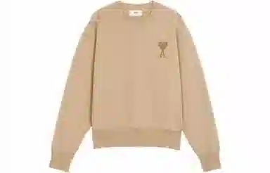 AMIPARIS De Coeur Logo Crewneck Beige