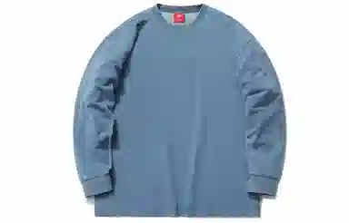 中国李宁 运动时尚系列 宽松针织运动圆领卫衣 男款 牛仔蓝