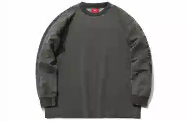 中国李宁 运动时尚系列 宽松针织运动圆领卫衣 男款 牛仔灰