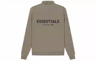 Fear of God Essentials SS21 Mockneck Half Zip Taupe Logo