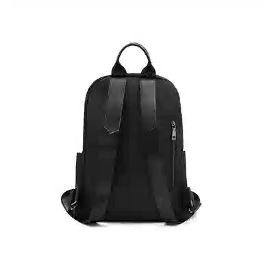 老人头 轻便出行通勤高颜值小众设计感百搭背包 牛皮 双肩包 常规 女款 黑色