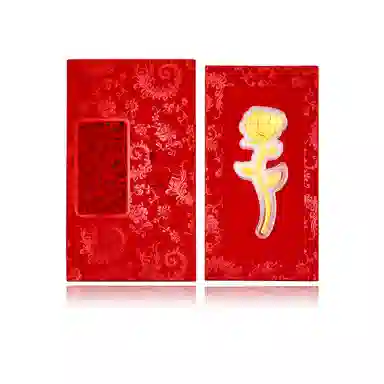 良辰缘 浪漫玫瑰花 好运如意贴诸事顺利小众设计 收藏纪念#好运 合金 摆件 男女同款情侣款